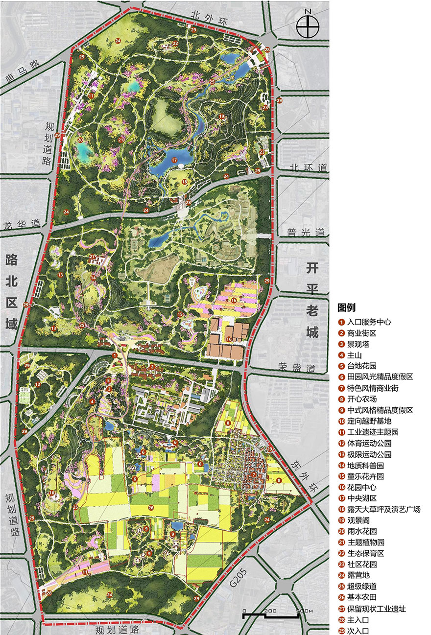 唐山市东湖片区生态修复概念性规划设计-总平面图
