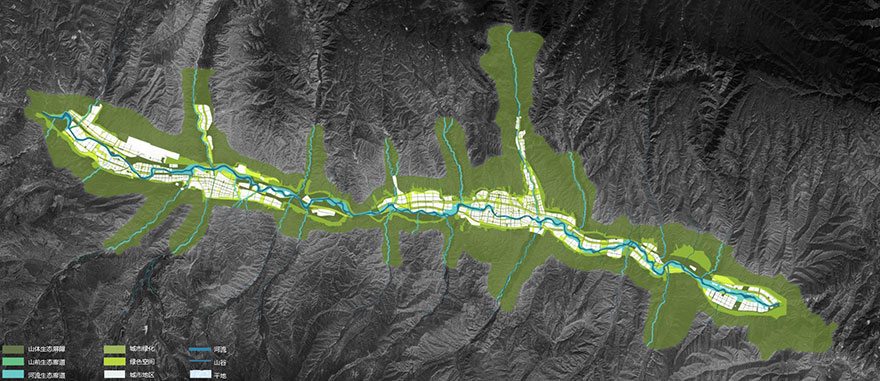 海东市核心区湟水河流域景观生态规划-总平面图