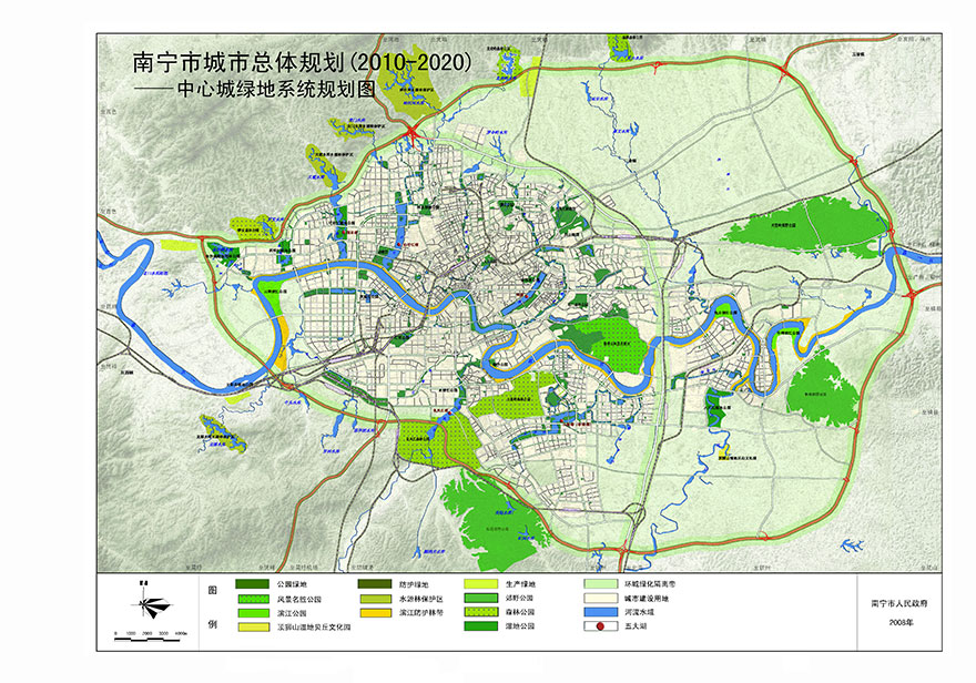 中心城绿地系统规划图